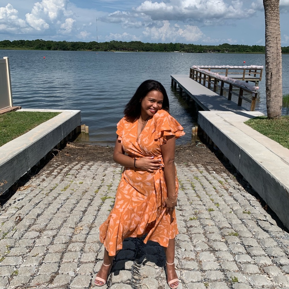 A New Day - Orange Wrap Dress size XL